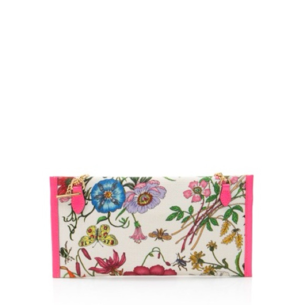 Gucci Flora Clutch with Gold Chain and Zipper with Gucci Charm Zipper Pull - Picture 3 of 6